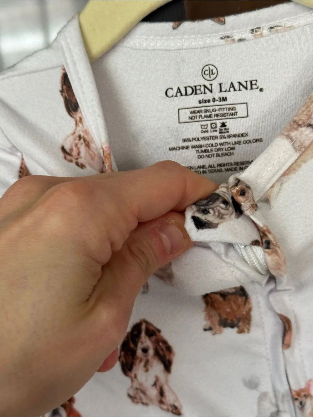 Caden Lane puppy footies dogs best friends puppies zippy baby newborn neutral